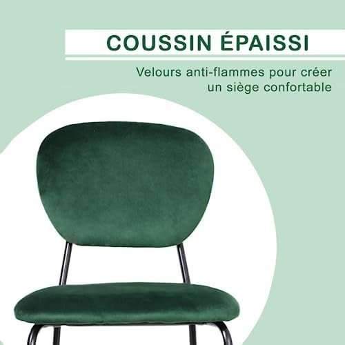 Velvet Dining Chairs Set of 2 Padded Upholstered Stackable Kitchen Chairs - Kwikley