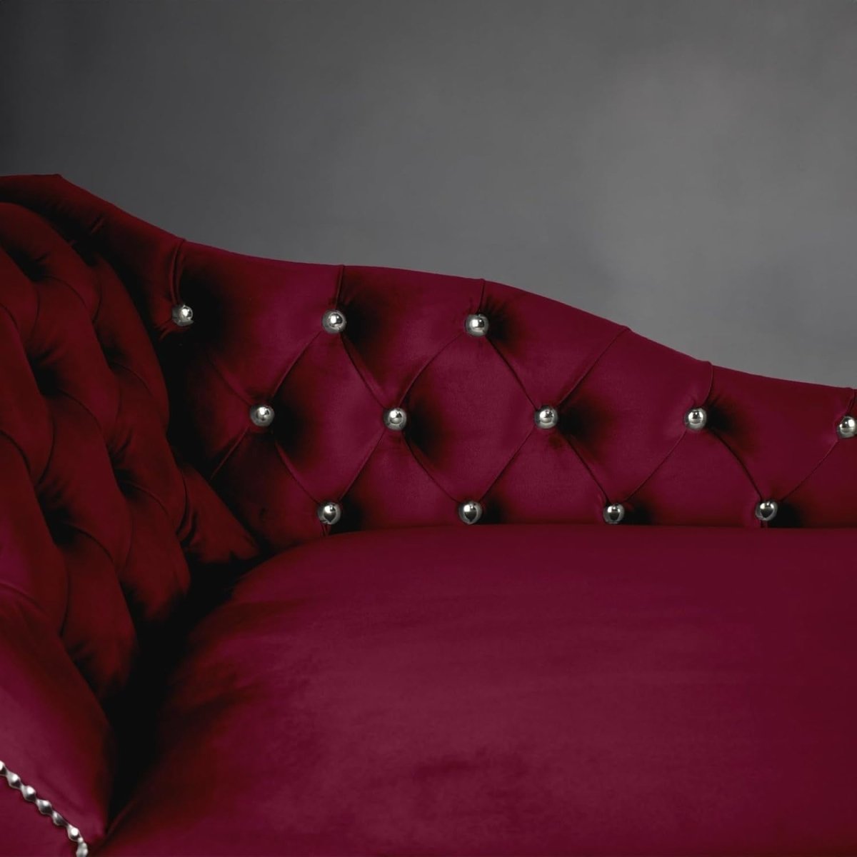 Velvet Tufted Chaise Lounge Sofa Left Hand Winr Accent Chair 133cm - Kwikley