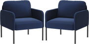 Velvet Upholstered Accent Armchair Padded Lounge Chair Blue - Kwikley