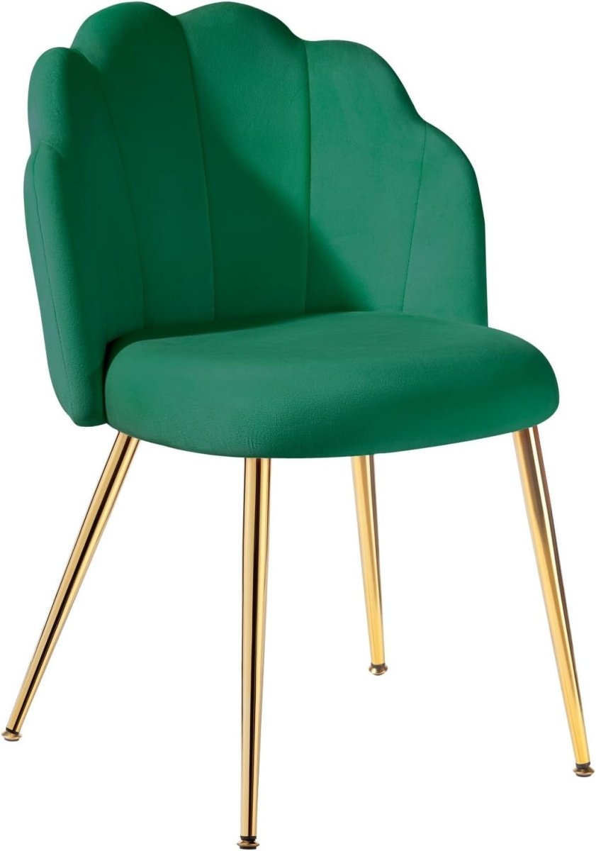 Velvet Vanity Accent Chair Gold Legs Makeup Desk Chair Green - Kwikley