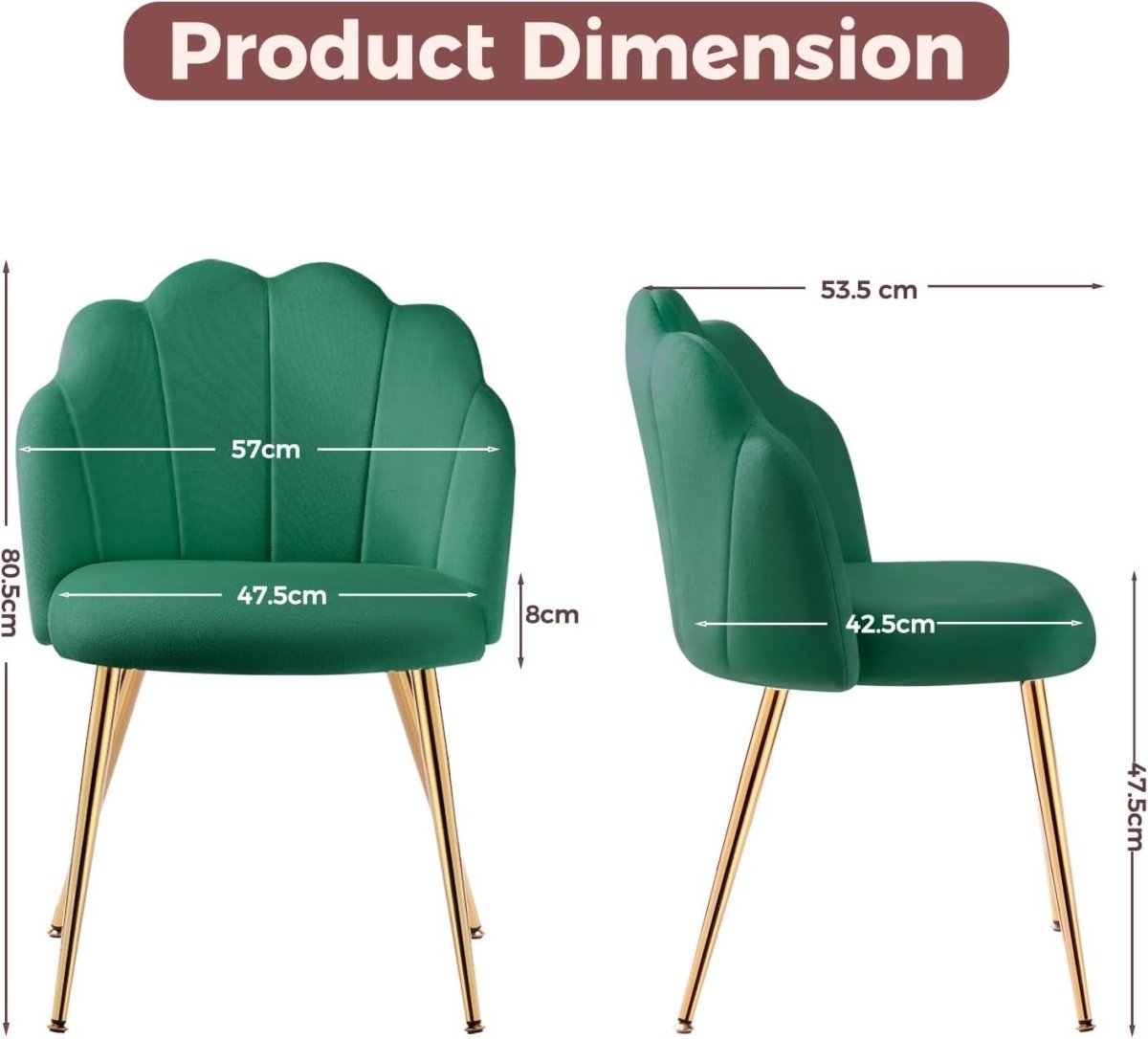 Velvet Vanity Accent Chair Gold Legs Makeup Desk Chair Green - Kwikley