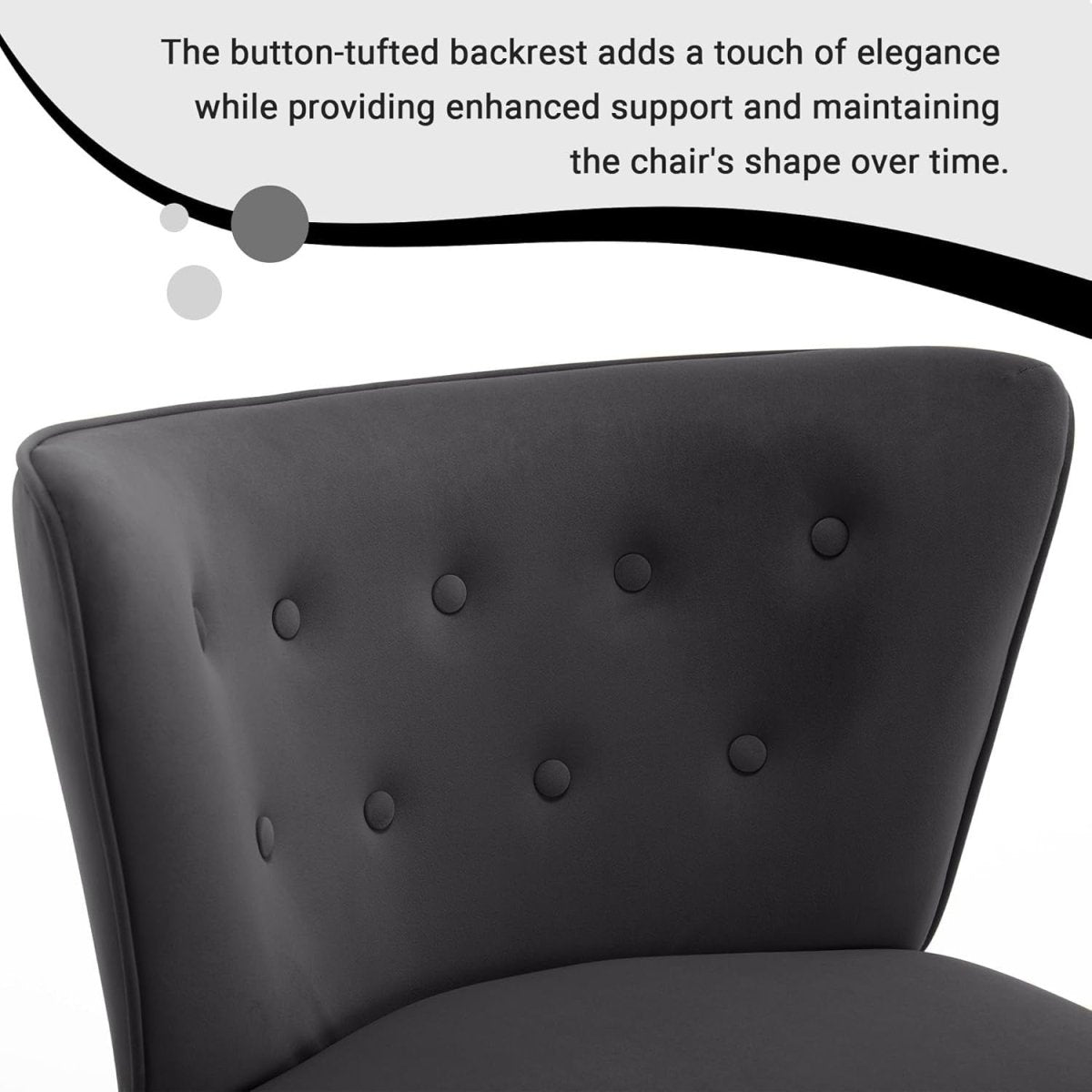 Velvet Wingback Accent Chair High Back Armchair Padded Seat Lounge Grey - Kwikley