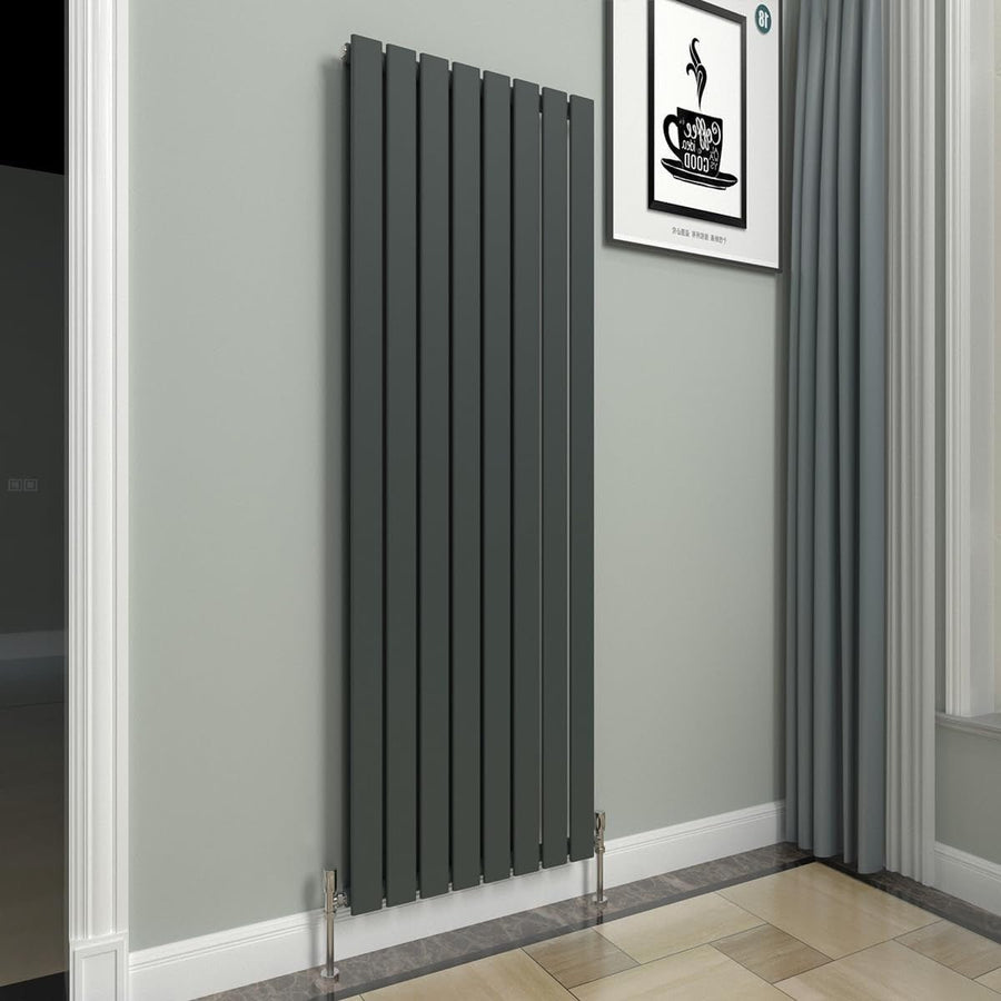 Vertical Designer Radiator Anthracite 1600x544mm Double Panel Modern Heating - Kwikley