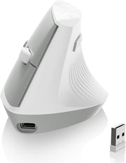 Vertical Ergonomic Wireless Mouse 57° Silent 1600 DPI White - Kwikley