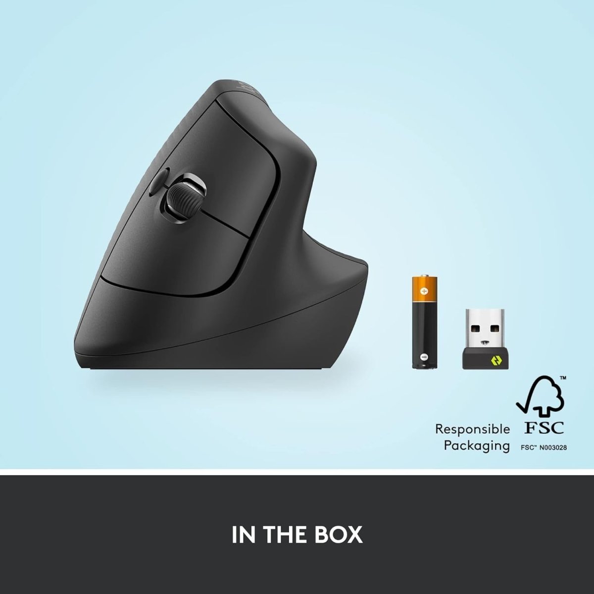 Vertical Ergonomic Wireless Mouse Bluetooth Quiet 4 Buttons Graphite - Kwikley