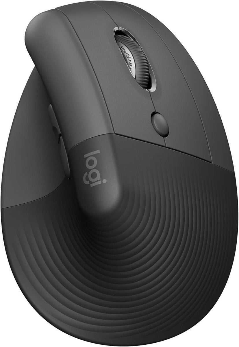 Vertical Ergonomic Wireless Mouse Bluetooth Quiet 4 Buttons Graphite - Kwikley