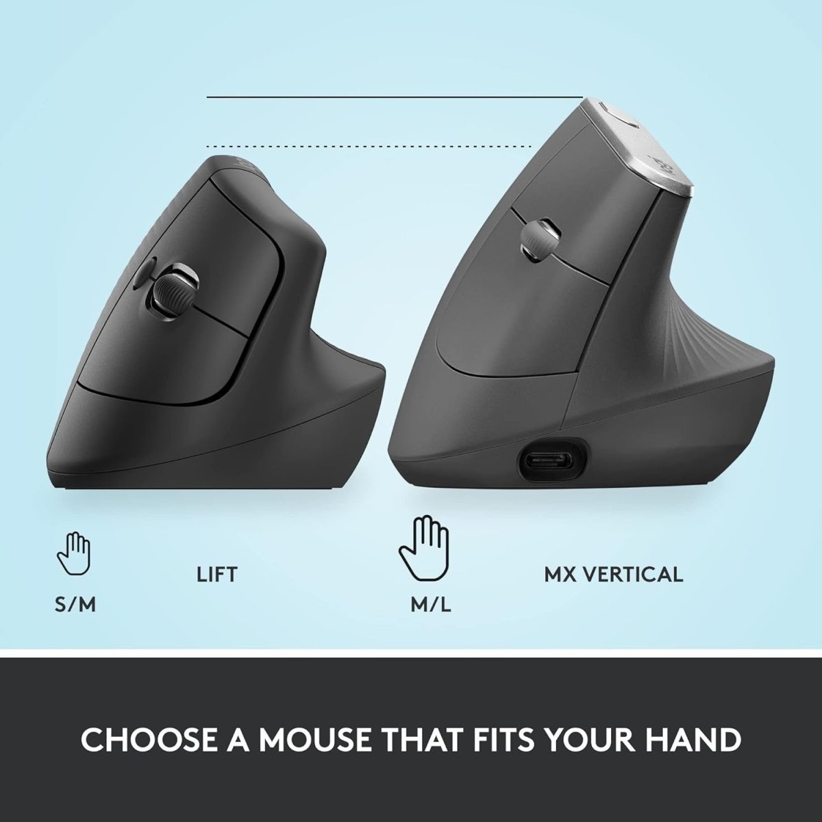 Vertical Ergonomic Wireless Mouse Bluetooth Quiet 4 Buttons Graphite - Kwikley