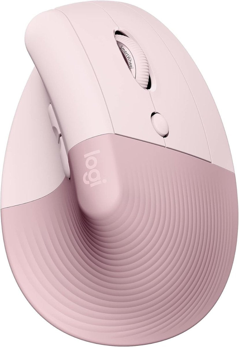 Vertical Ergonomic Wireless Mouse Bluetooth Quiet 4 Buttons Pink - Kwikley