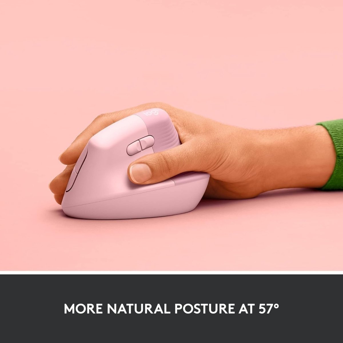 Vertical Ergonomic Wireless Mouse Bluetooth Quiet 4 Buttons Pink - Kwikley