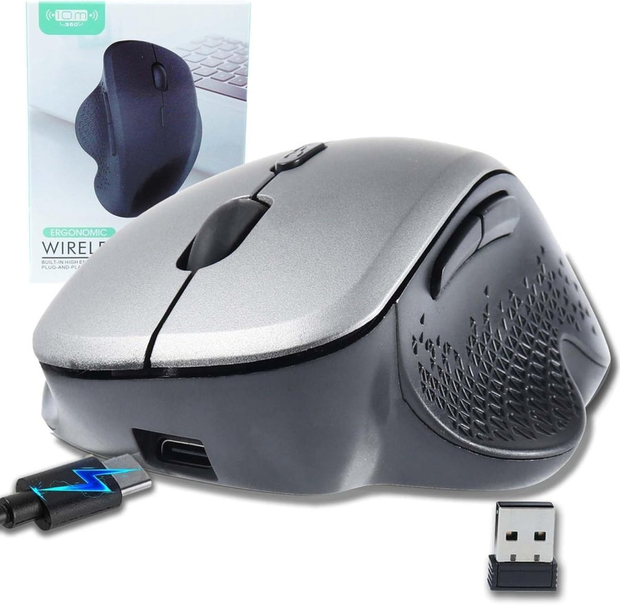 Vertical Ergonomic Wireless Mouse Dual Mode Silent 1600 DPI - Kwikley