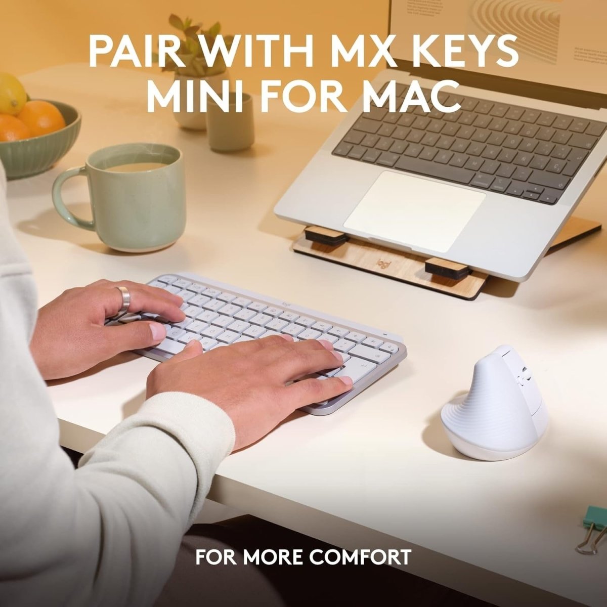 Vertical Ergonomic Wireless Mouse for Mac Bluetooth Silent White - Kwikley