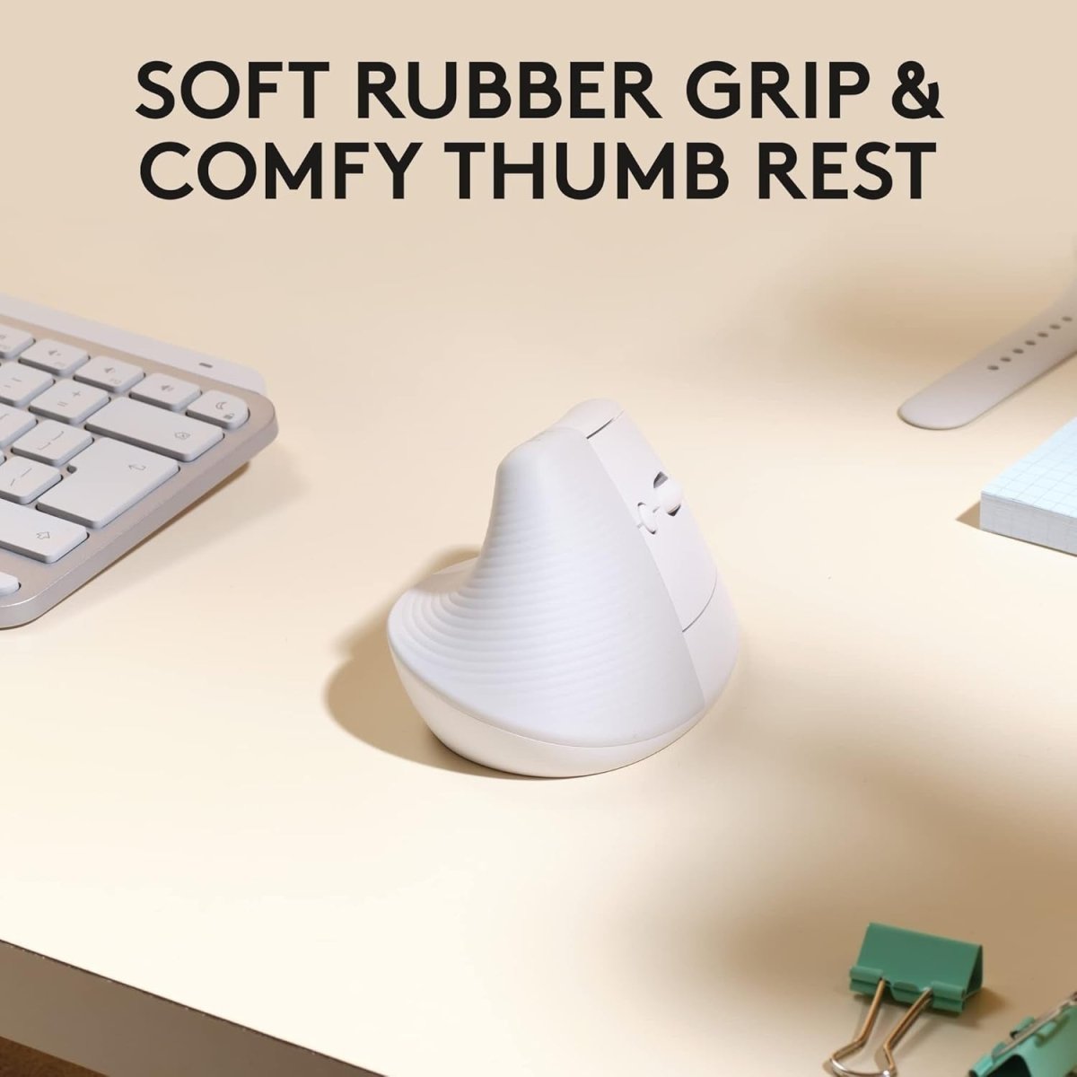 Vertical Ergonomic Wireless Mouse for Mac Bluetooth Silent White - Kwikley