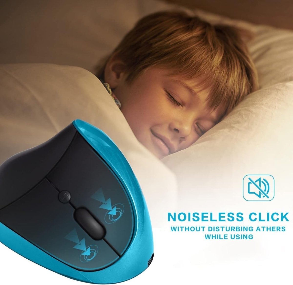 Vertical Ergonomic Wireless Mouse USB C Rechargeable 1600 DPI - Kwikley