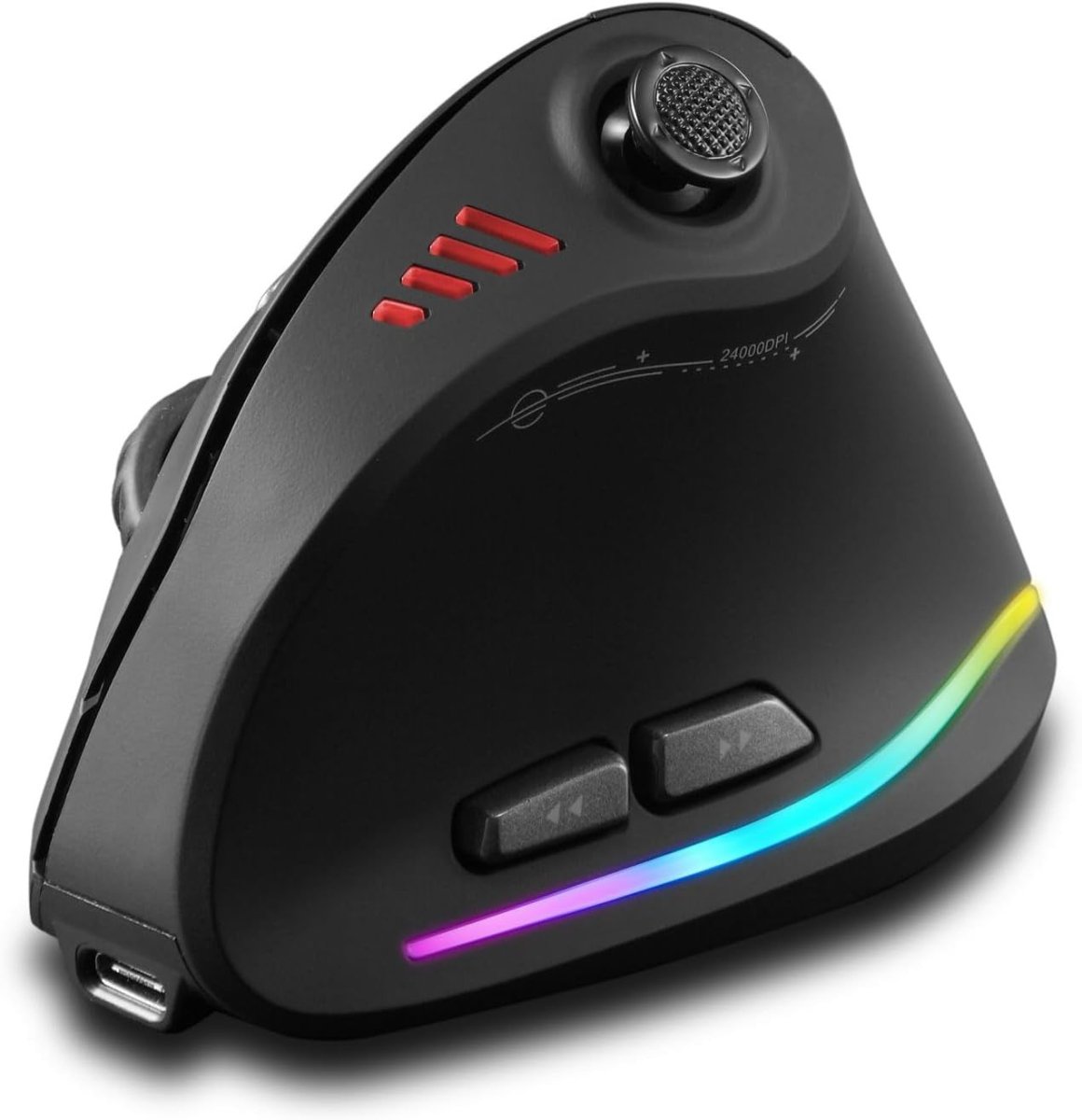 Vertical Gaming Mouse 24000 DPI Bluetooth RGB 11 Programmable - Kwikley