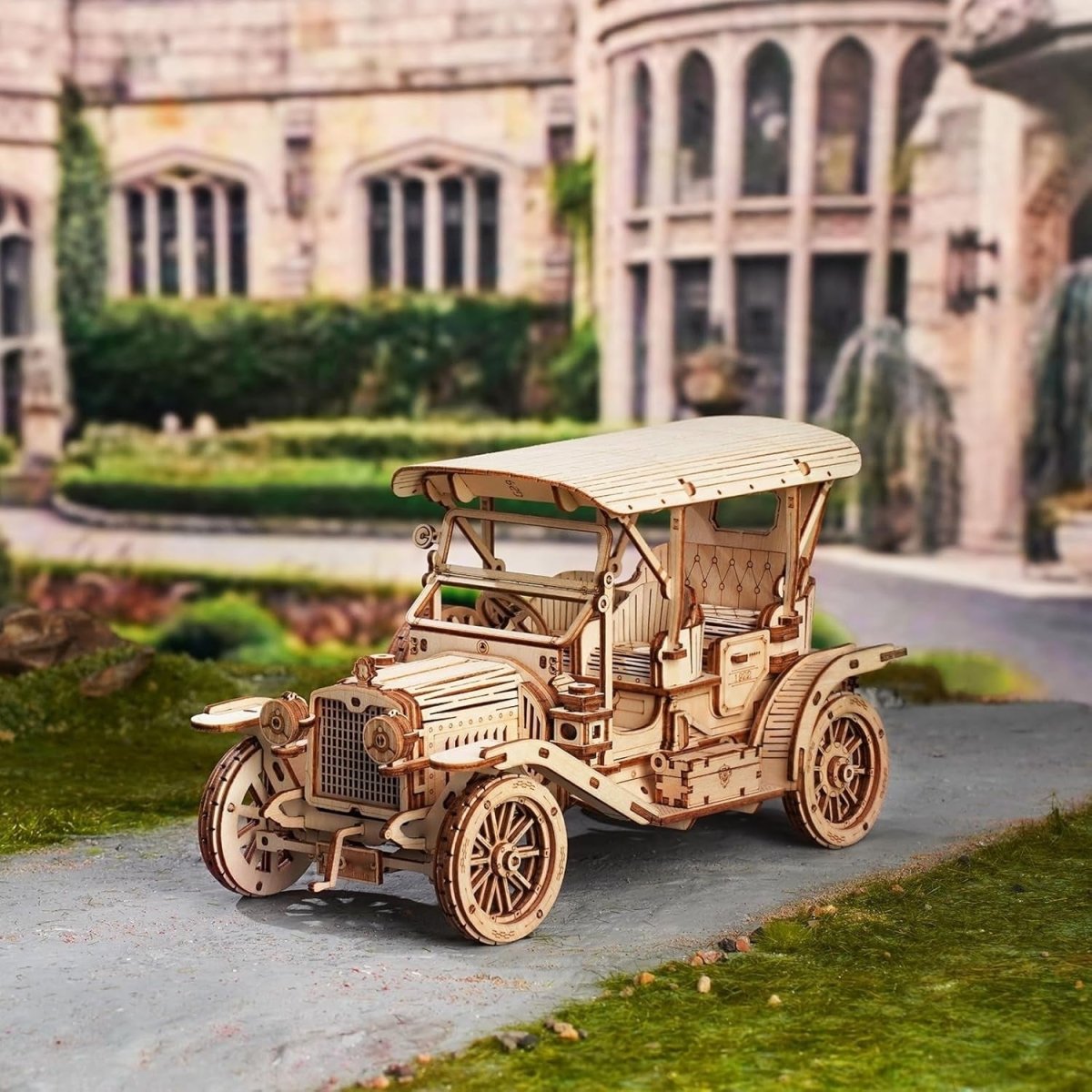 Vintage Car 3D Wooden Puzzle Model Kit DIY Mechanical Craft Gift - Kwikley