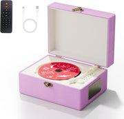 Vintage Purple Leather CD Player Bluetooth USB Rechargeable Speakers - Kwikley