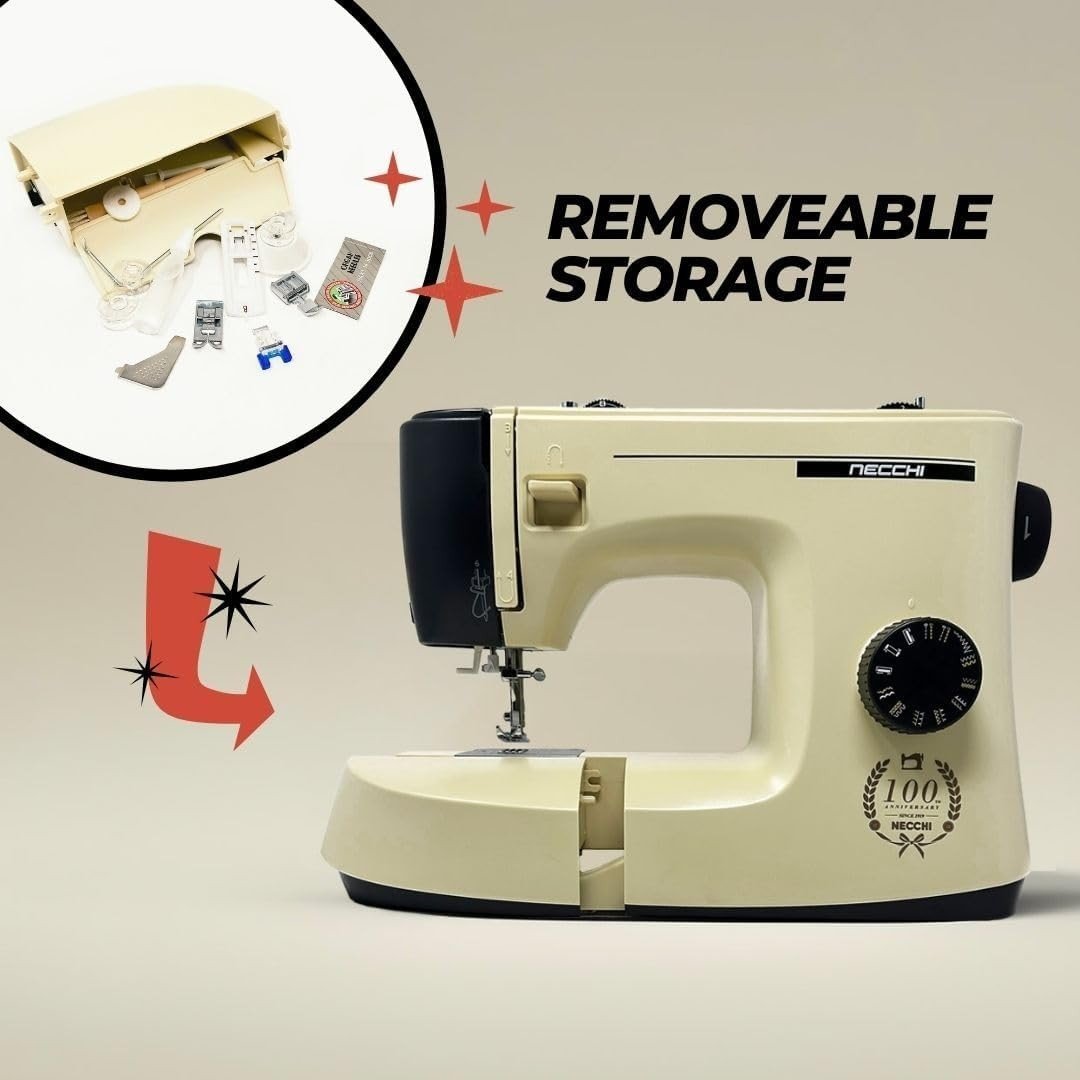 Vintage Style Sewing Machine 17 Stitches Metal Frame LED Light - Kwikley
