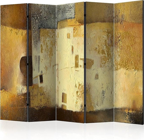Vintage Texture Room Divider 225×172cm 5 - Panel Modern Folding Privacy Screen - Kwikley