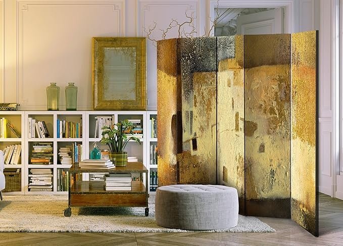 Vintage Texture Room Divider 225×172cm 5 - Panel Modern Folding Privacy Screen - Kwikley