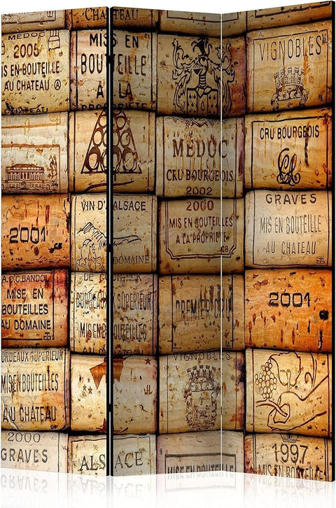 Vintage Wood Print Room Divider 3 Panel Folding Privacy Screen 135x172cm