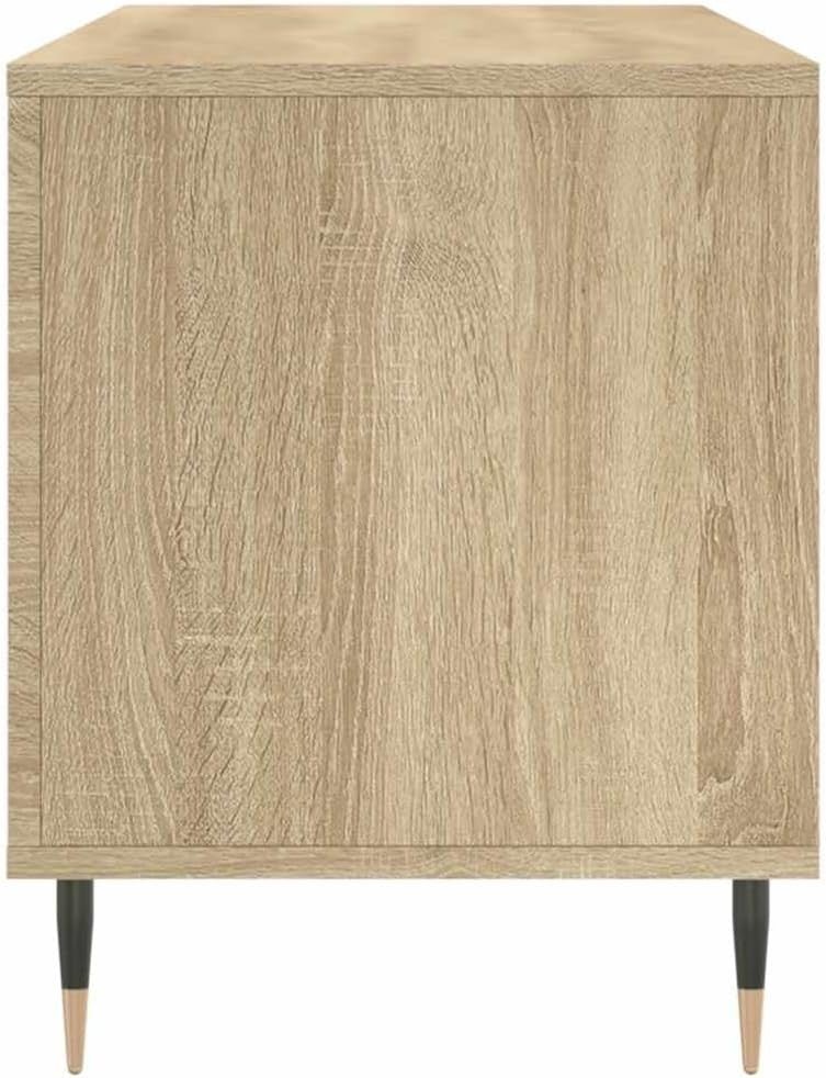 Vinyl Record Cabinet Storage Stand Turntable Media Unit Sonoma Oak - Kwikley