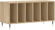 Vinyl Record Cabinet Storage Stand Turntable Media Unit Sonoma Oak - Kwikley
