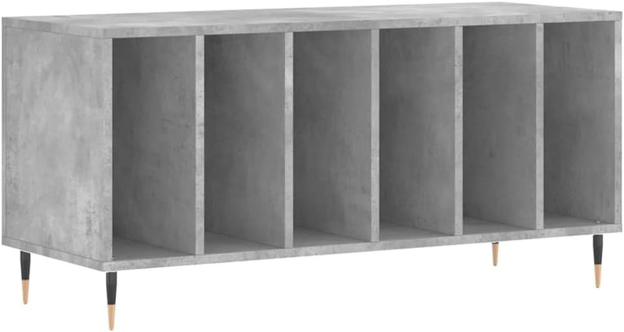 Vinyl Record Storage Cabinet Turntable Stand Organizer Concrete Grey - Kwikley