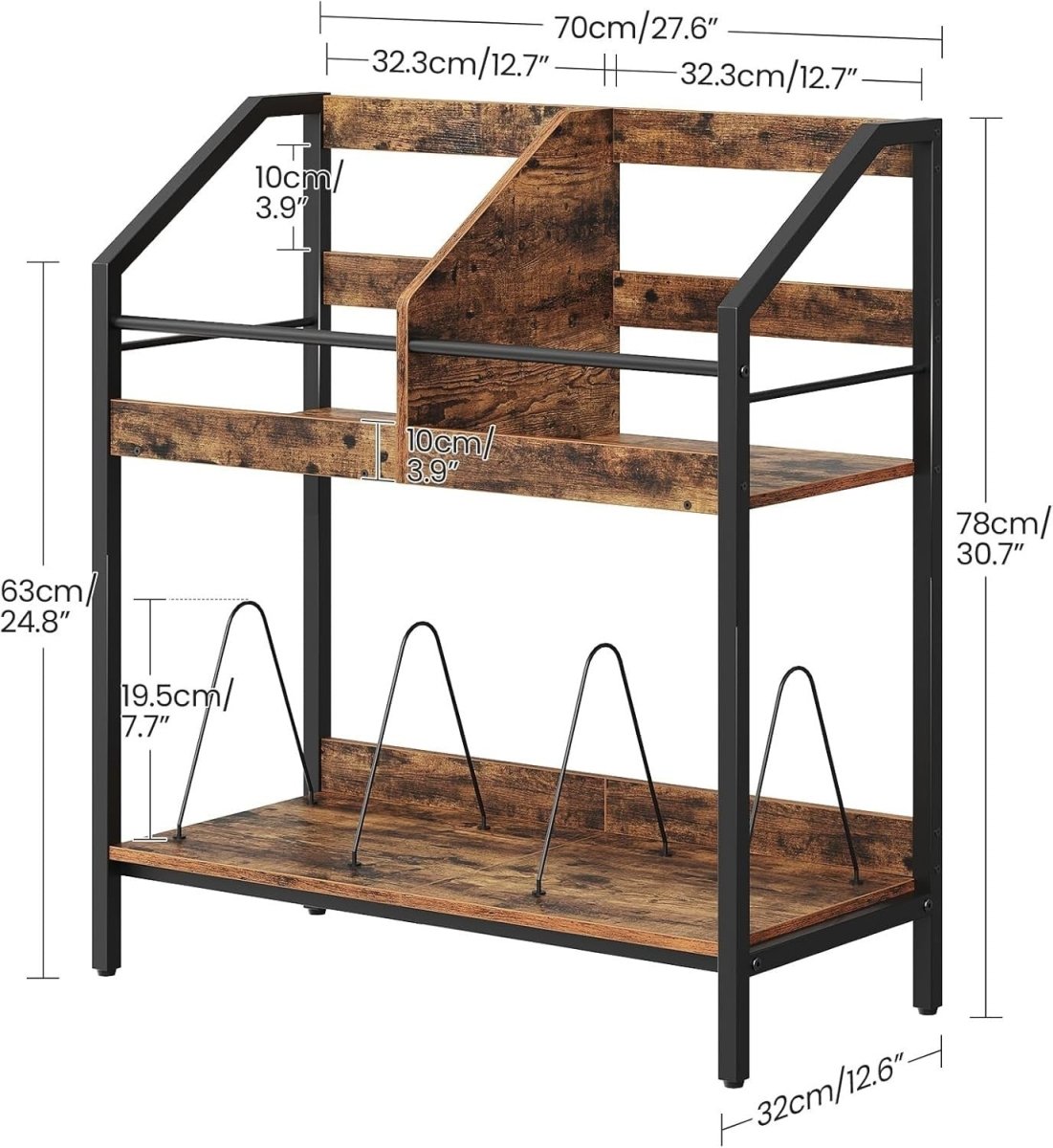 Vinyl Record Storage Rack 250 LP Album Holder 2 Tier Display Shelf - Kwikley