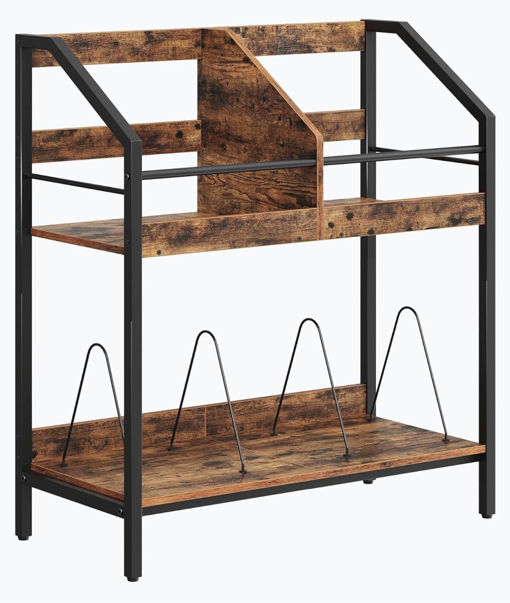 Vinyl Record Storage Rack 250 LP Album Holder 2 Tier Display Shelf - Kwikley