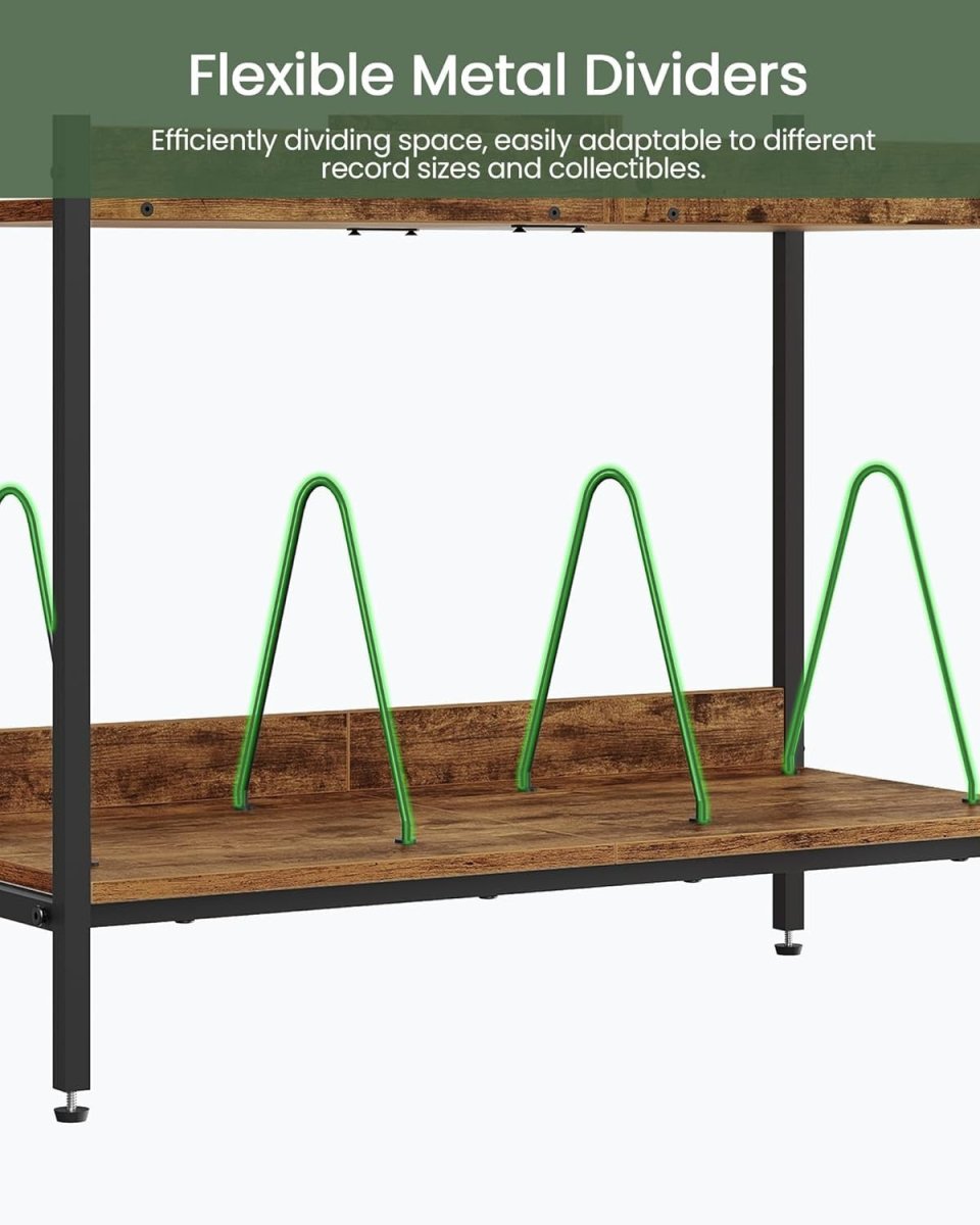 Vinyl Record Storage Rack 250 LP Album Holder 2 Tier Display Shelf - Kwikley