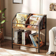 Vinyl Record Storage Rack 250 LP Album Holder 2 Tier Display Shelf - Kwikley
