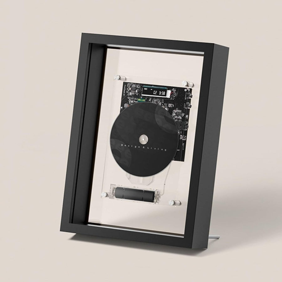 Wall Mount CD Player Bluetooth AUX Decorative Frame Remote Black - Kwikley
