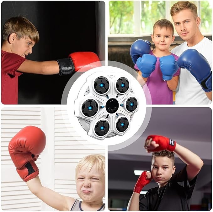 Wall Mounted Boxing Machine Smart Music LED Punch Trainer Bluetooth - Kwikley