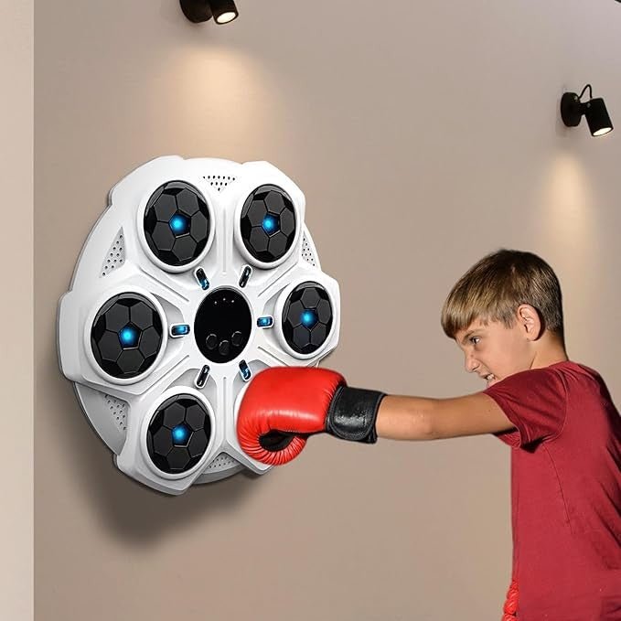 Wall Mounted Boxing Machine Smart Music LED Punch Trainer Bluetooth - Kwikley