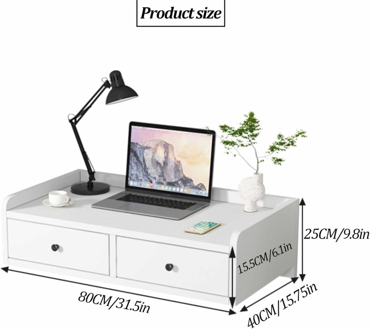 Wall - Mounted Floating Vanity Makeup Desk Small Space Storage Shelf Decor A Colou - Kwikley