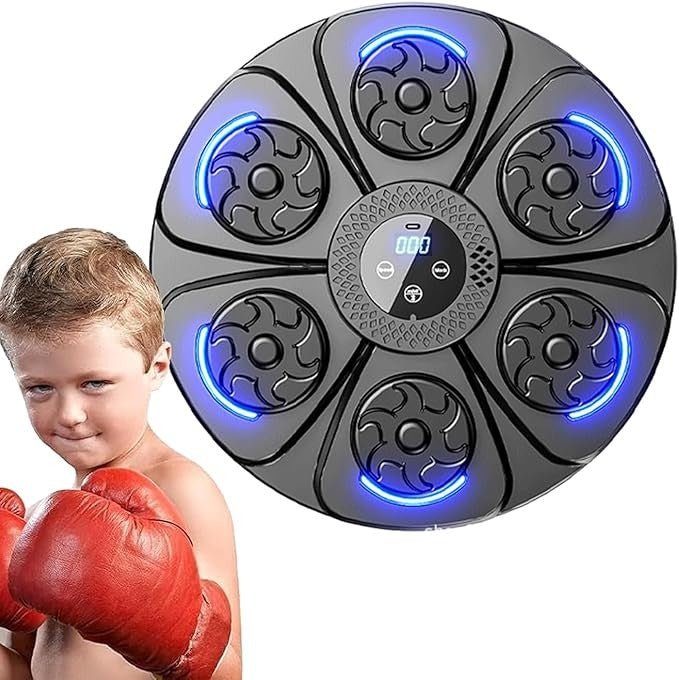 Wall Mounted Music Boxing Machine Smart LED Punch Trainer Bluetooth - Kwikley