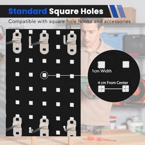 Wall - Mounted Pegboard 120x60cm with 28 Accessories Metal Tool Organizer - Kwikley