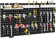 Wall - Mounted Pegboard 120x60cm with 28 Accessories Metal Tool Organizer - Kwikley