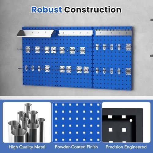 Wall - Mounted Pegboard 120x60cm with 28 Accessories Tool Organizer Kit - Kwikley