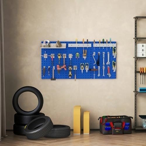 Wall - Mounted Pegboard 120x60cm with 28 Accessories Tool Organizer Kit - Kwikley