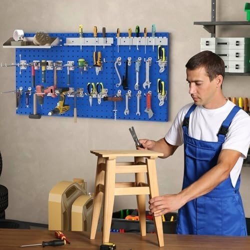 Wall - Mounted Pegboard 120x60cm with 28 Accessories Tool Organizer Kit - Kwikley