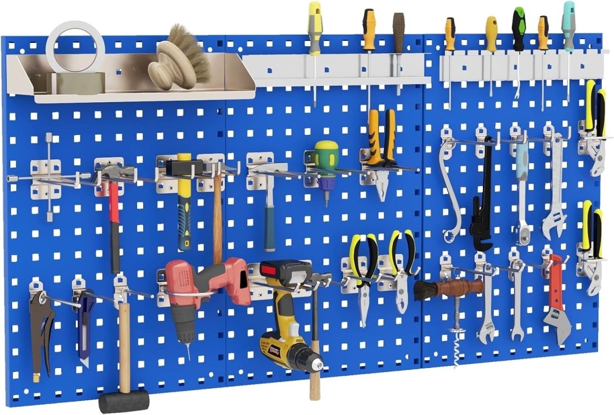 Wall - Mounted Pegboard 120x60cm with 28 Accessories Tool Organizer Kit - Kwikley