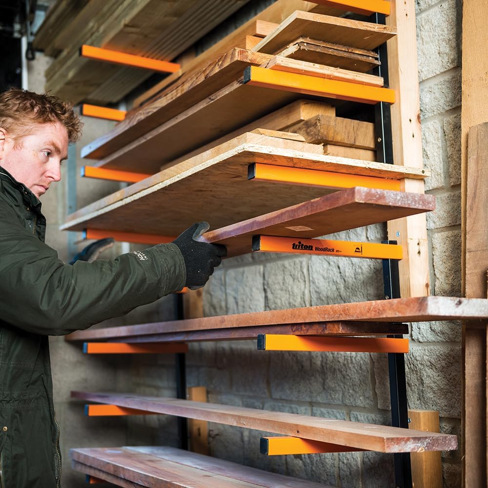 Wall Mounted Wood Rack 6 Level Steel Lumber Storage System - Kwikley