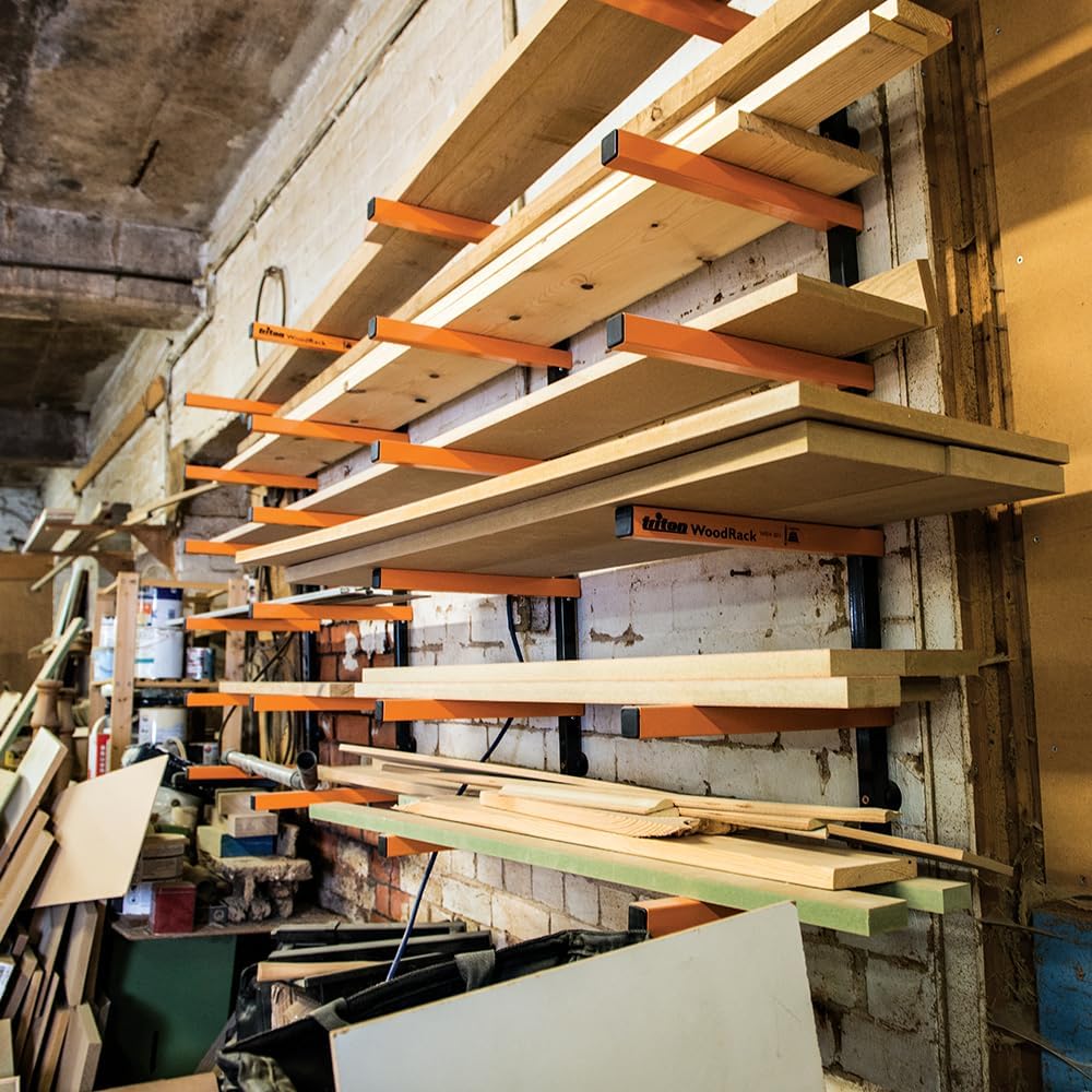 Wall Mounted Wood Rack 6 Level Steel Lumber Storage System - Kwikley