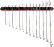 Wall Mounted Wrench Rack 14 Clip Aluminum Tool Organizer - Kwikley