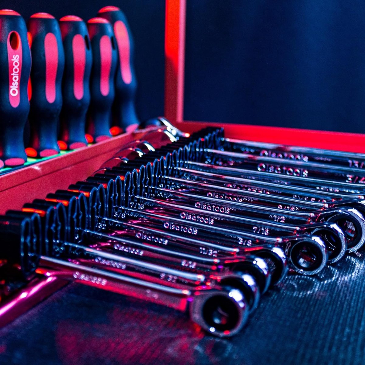 Wall Mounted Wrench Rack 14 Clip Aluminum Tool Organizer - Kwikley