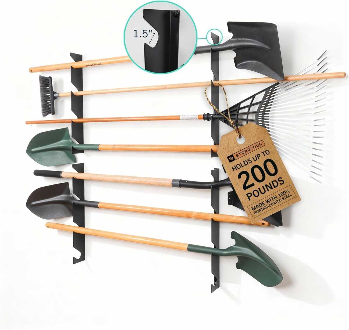 Wall Tool Organizer Rack Heavy Duty Steel Garage Storage - Kwikley