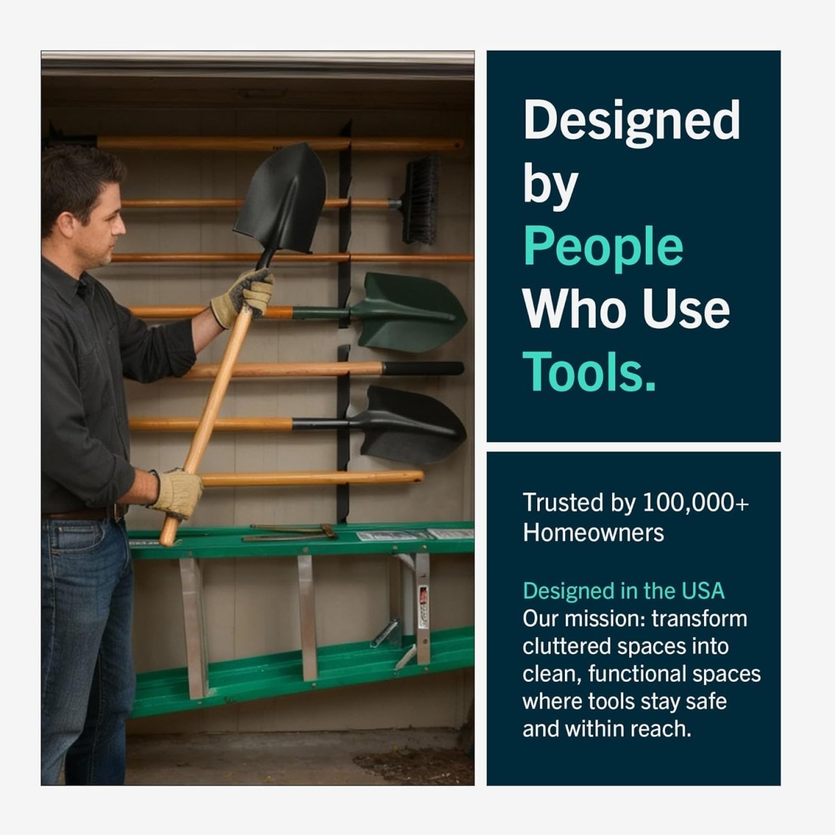 Wall Tool Organizer Rack Heavy Duty Steel Garage Storage - Kwikley