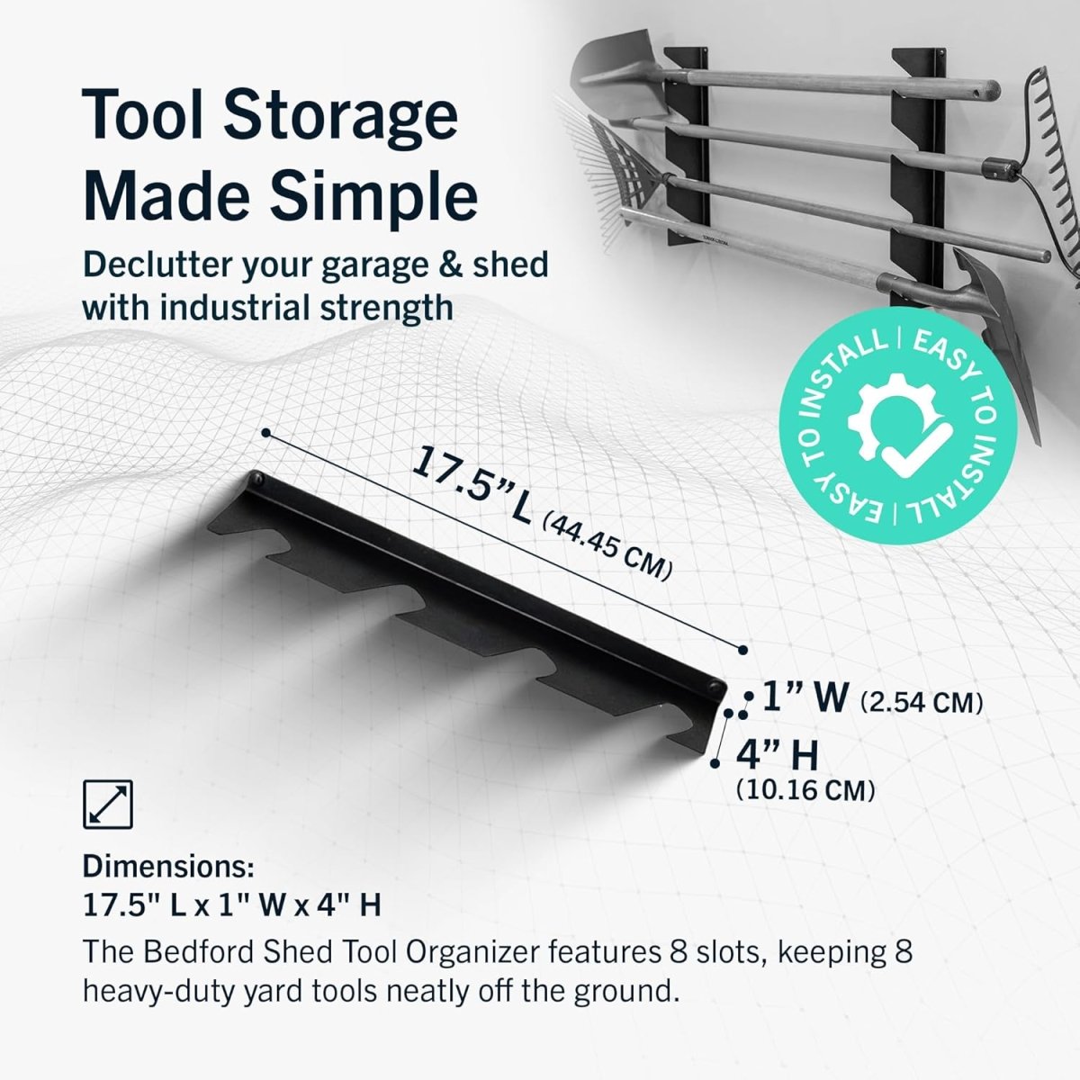 Wall Tool Organizer Rack Heavy Duty Steel Garage Storage - Kwikley