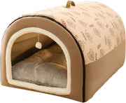 Warm Winter Dog House Bed Detachable Soft Cotton Puppy Tent Cat Shelter 60cm - Kwikley